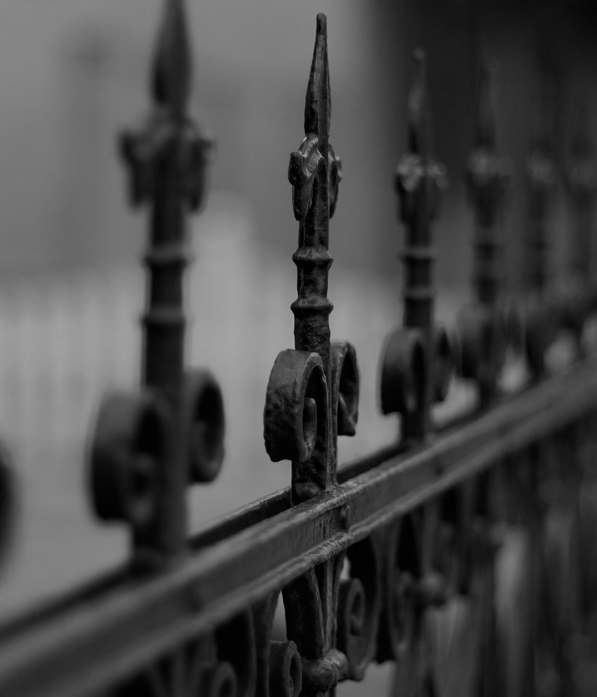 Wrought iron fence with spear-top pickets built by Extron Fence